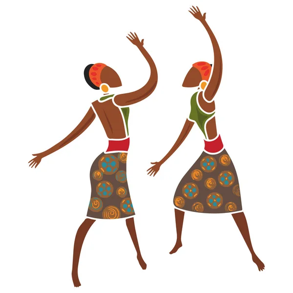 Africké Ženy Taneční Vektor — Stockový vektor