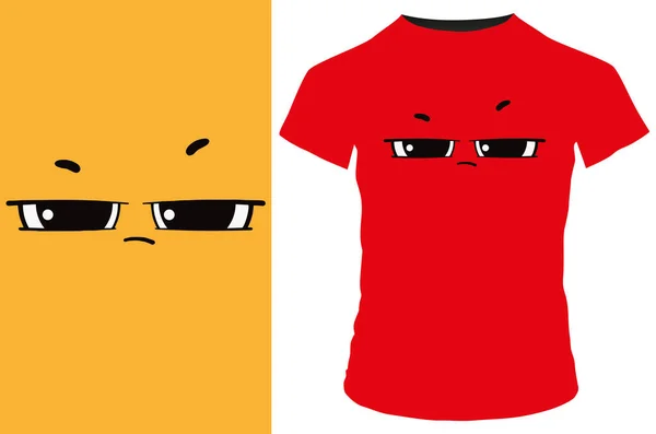 Desenho Animado Design Camisa Ilustração Vetorial Irritado Sorridente — Vetor de Stock