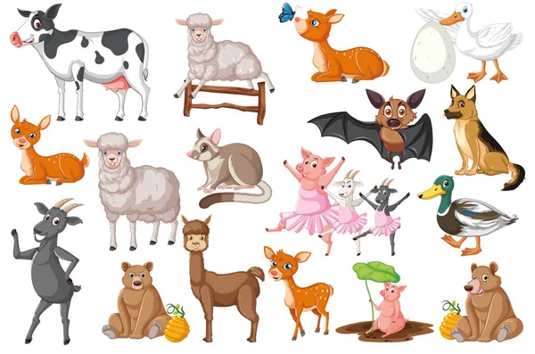 Animales Salvajes Animales Dibujos Animados — Archivo Imágenes Vectoriales