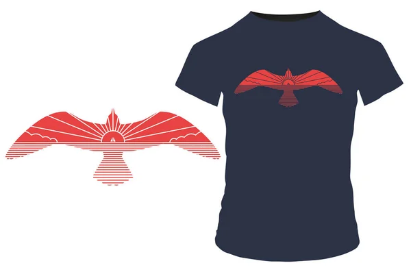 Shirt Design Mit Vogel — Stockvektor