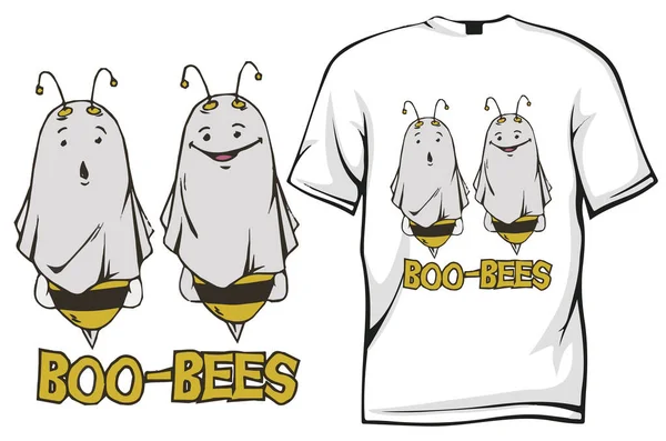 Cartoon Shirts Design Für Bienen — Stockvektor