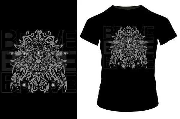Brave Lion Shirt Imprimé — Image vectorielle