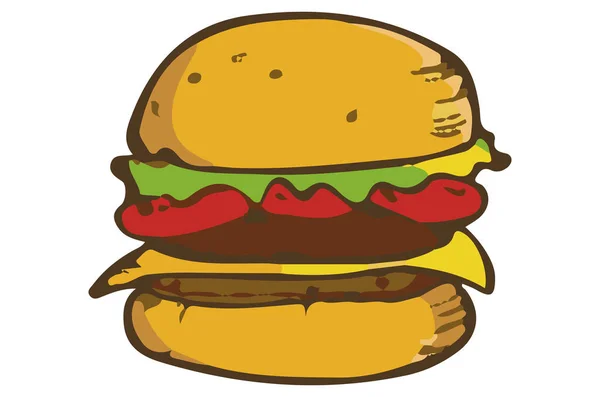 Hamburger Fast Food Icona Veloce — Vettoriale Stock