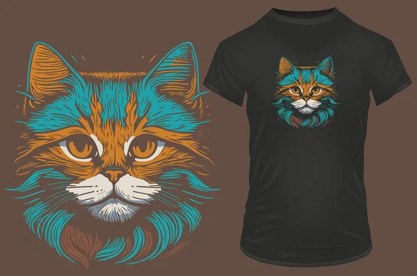 Stock vector cat t-shirt design, vetor illustration 