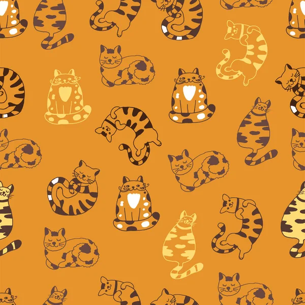 Seamless Background Cats — Stock Vector
