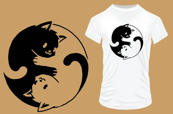 Cats Shirt Design Template — Stock Vector