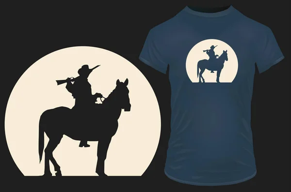 Vetor Design Camiseta Cowboy —  Vetores de Stock