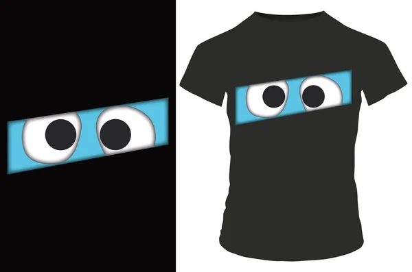 Vetor Design Camisa Com Olhos — Vetor de Stock