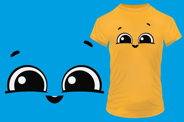 可愛いT シャツデザインのかわいい笑顔 — ストックベクタ