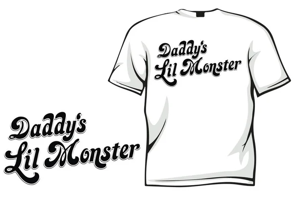 Daddys Lil Monster Shirt Ontwerp — Stockvector