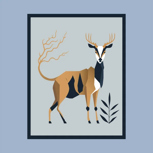Deer Animal Vector Illustration — Stock Vector