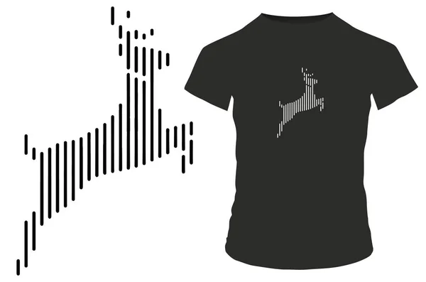 Shirt Design Mit Hirschsilhouette — Stockvektor