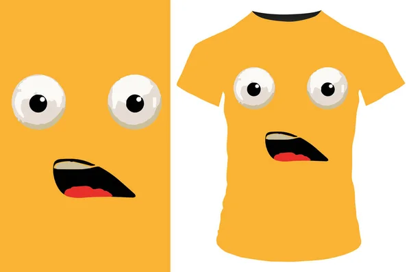 Caráter Desenho Animado Amarelo Camisa — Vetor de Stock