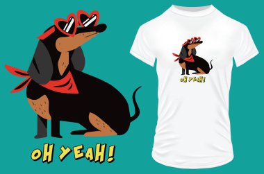 dog t - shirt, design, print, vector, illustration 