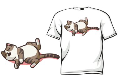 kedi t-shirt şablonu tasarımı 