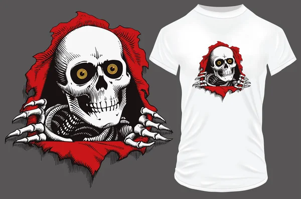 Skull Shirt Design — Stock Vector