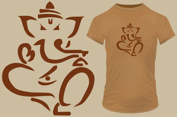 Illustration Des Lord Ganesh Shirt Designs — Stockvektor