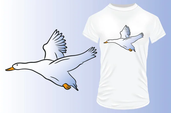Goose White Background Shirt Design — Stock Vector