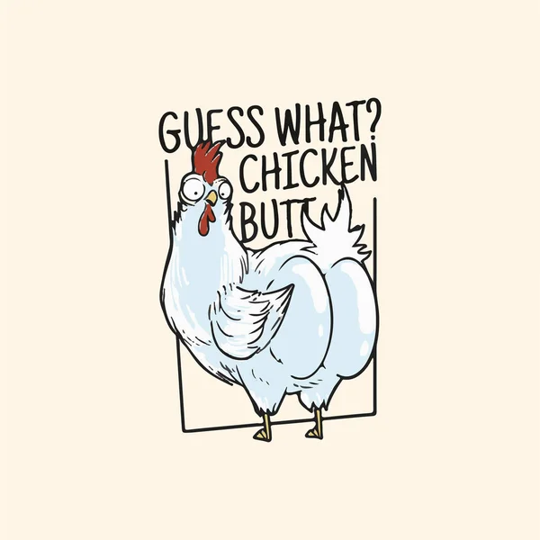 Vector Dibujado Mano Boceto Ilustración Adivinar Que Chicken Pero — Archivo Imágenes Vectoriales