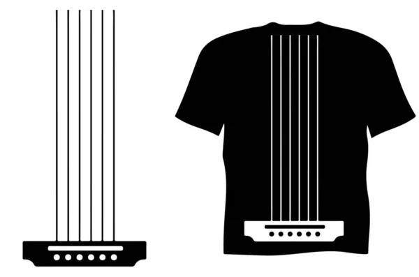 Corda Guitarra Shirt Design Vetor Ilustração — Vetor de Stock