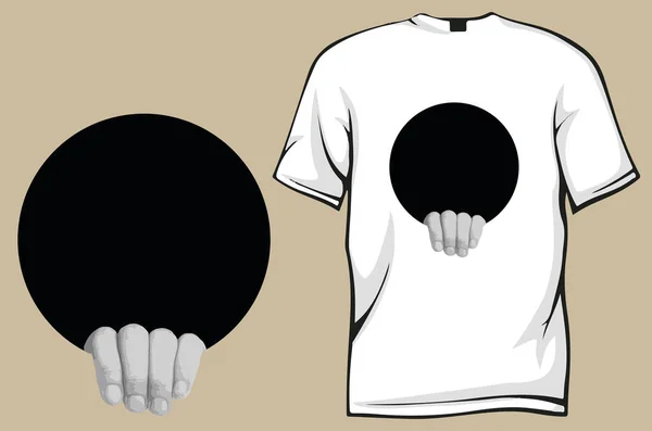 Design Camiseta Vetorial Com Mão Furo — Vetor de Stock