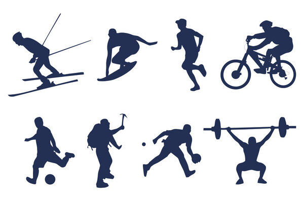 vector silhouettes of people.  sports silhouettes