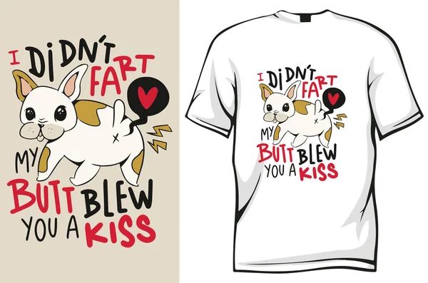 シャツデザインで漫画面白い子犬 — ストックベクタ