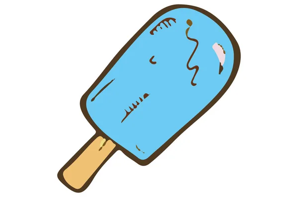 手描きのアイスクリームのドア漫画イラスト — ストックベクタ