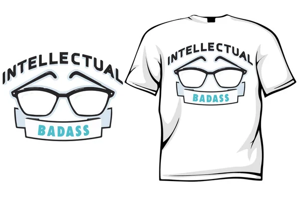 Camisa Concepto Diseño Intelectual Badass — Vector de stock