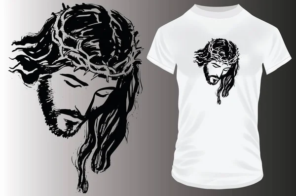 Jezus Shirt Shirt Ontwerp Vectorillustratie — Stockvector