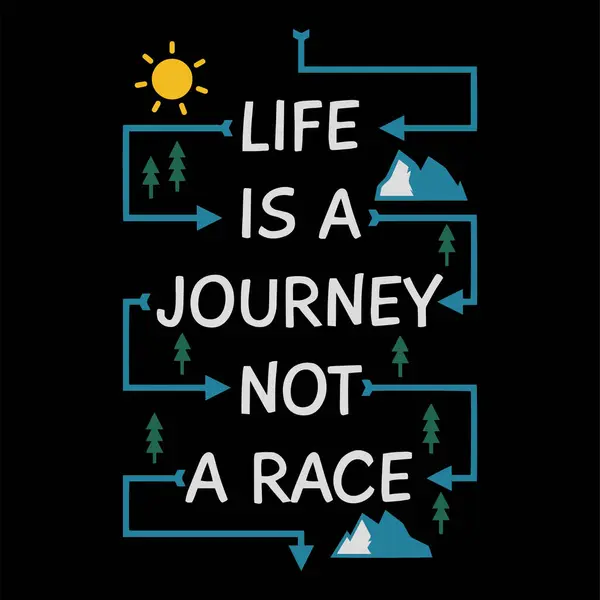 病媒海报 引用生命是一个旅程 而不是一个种族 — 图库矢量图片