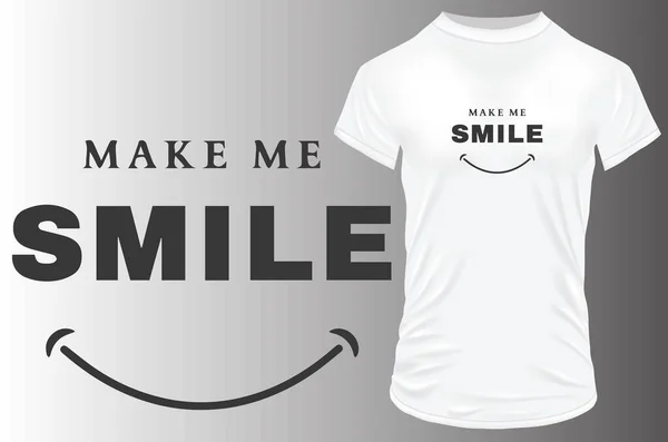 Make Smile Šablona Pro Potisk Trička — Stockový vektor