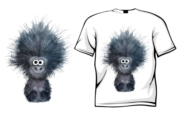 猴T恤印花设计 — 图库矢量图片