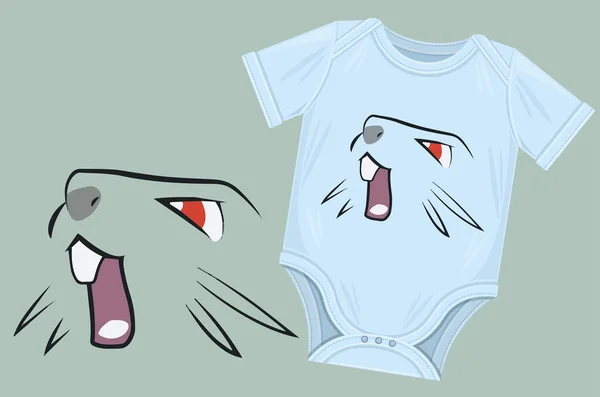 带有怪物的婴儿服装设计 — 图库矢量图片
