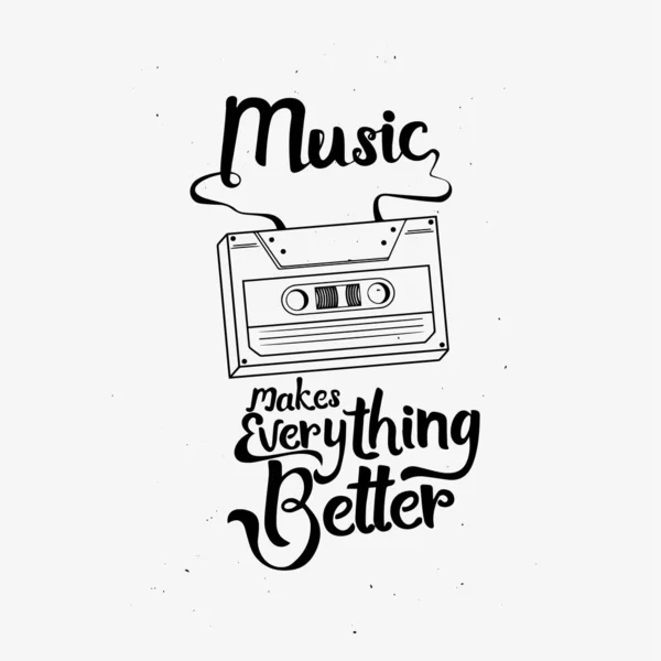 stock vector music make everything better 