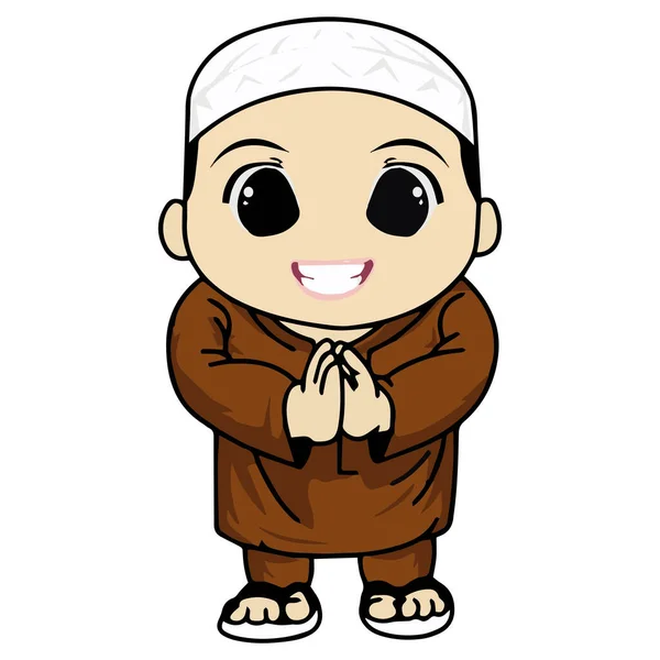 イスラム教徒の少年ベクトル図 — ストックベクタ
