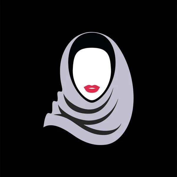 Kobieta Ikonie Hidżabu Ilustracja Wektora — Wektor stockowy