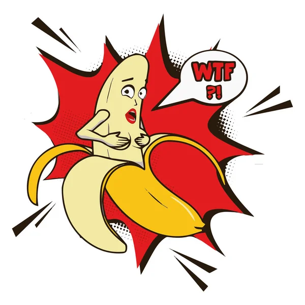 Σοκαρισμένος Γυμνός Φορέας Μπανάνας — Διανυσματικό Αρχείο