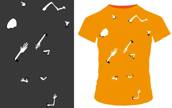 Handafdruk Shirt — Stockvector