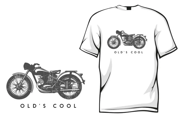 ヴィンテージバイクのシャツ — ストックベクタ