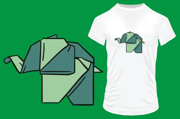 Σχέδιο Πρότυπο Πουκάμισο Origami Ελέφαντα — Διανυσματικό Αρχείο