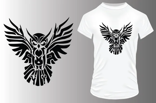 Shirt Design Owl — Stock Vector