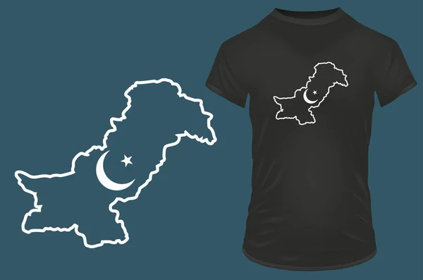Χάρτης Του Σχεδιασμού Shirt Pakistan — Διανυσματικό Αρχείο