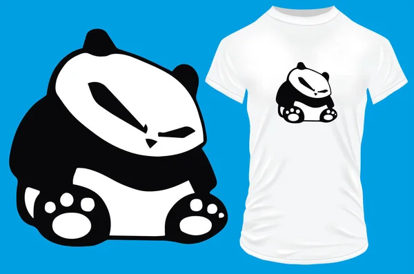 Panda Ilustração Vetor Design Camisa — Vetor de Stock