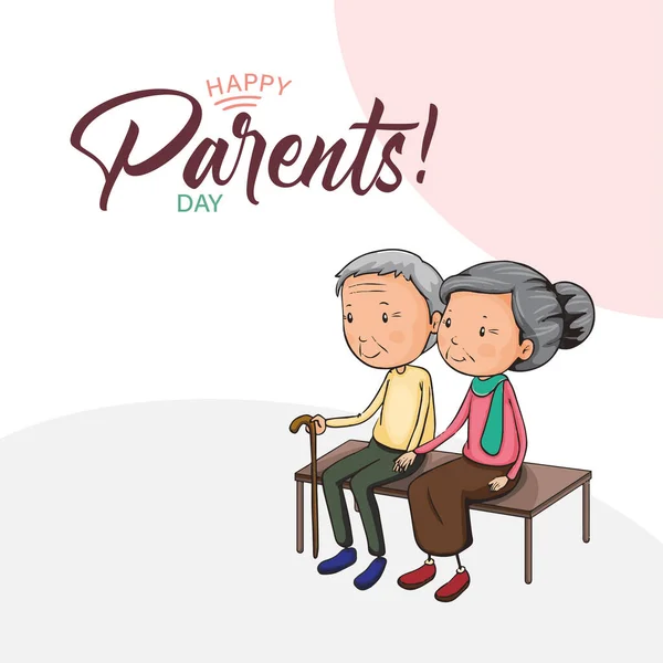 Kartu Hari Orang Tua Bahagia - Stok Vektor
