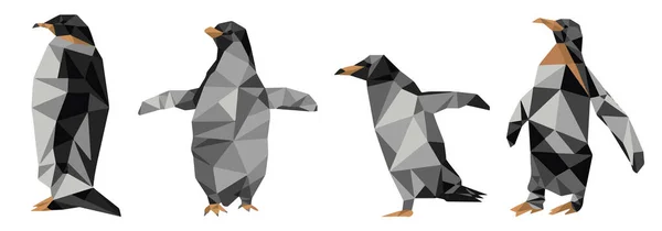 Conjunto Pinguins Ilustração Vetorial — Vetor de Stock