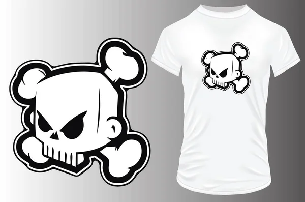 Pirata Bonito Shirt Design — Vetor de Stock