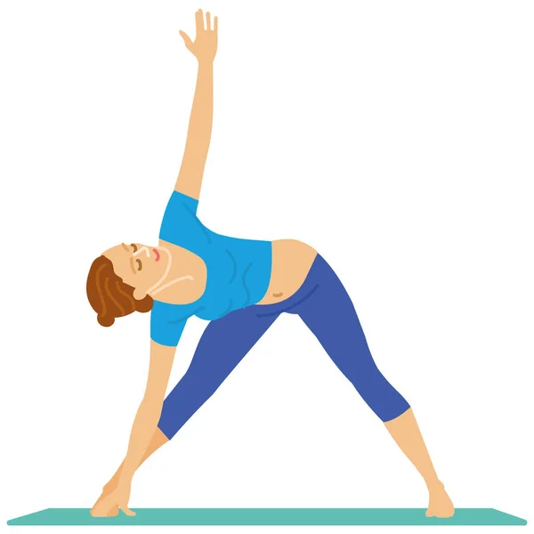 Pose Yoga Femme Pratiquant Yoga — Image vectorielle