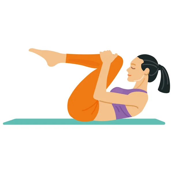 Pose Yoga Mujer Practicando Yoga — Archivo Imágenes Vectoriales