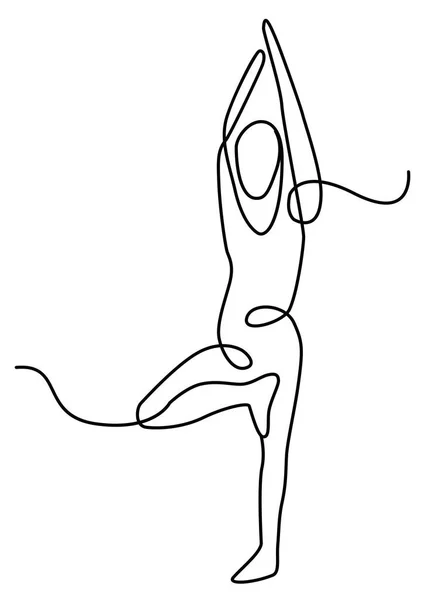 ヨガポーズヨガを練習している女性 — ストックベクタ